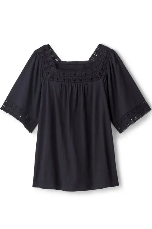Brianna Crochet Knit Tee