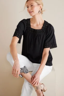 Brianna Crochet Knit Tee