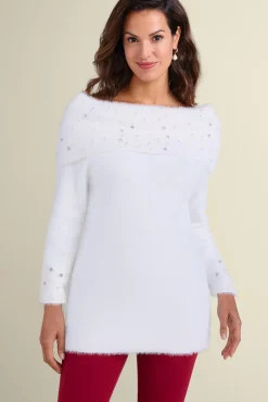 Christina Embellished Cowl Neck Sweater Tunic