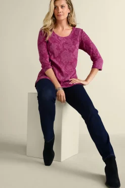 Clarette Jacquard 3/4 Sleeve Tunic
