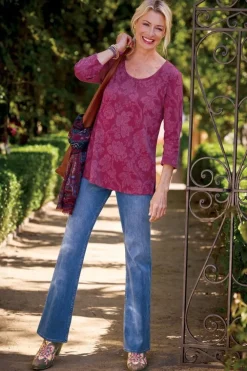 Clarette Jacquard 3/4 Sleeve Tunic