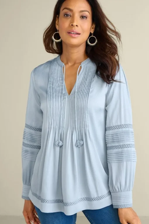 Connie Lace Trim Crepe Top