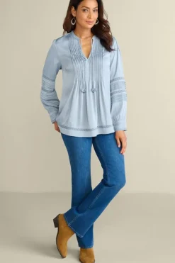 Connie Lace Trim Crepe Top