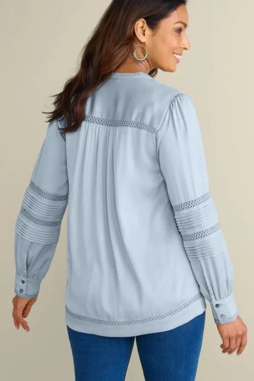 Connie Lace Trim Crepe Top