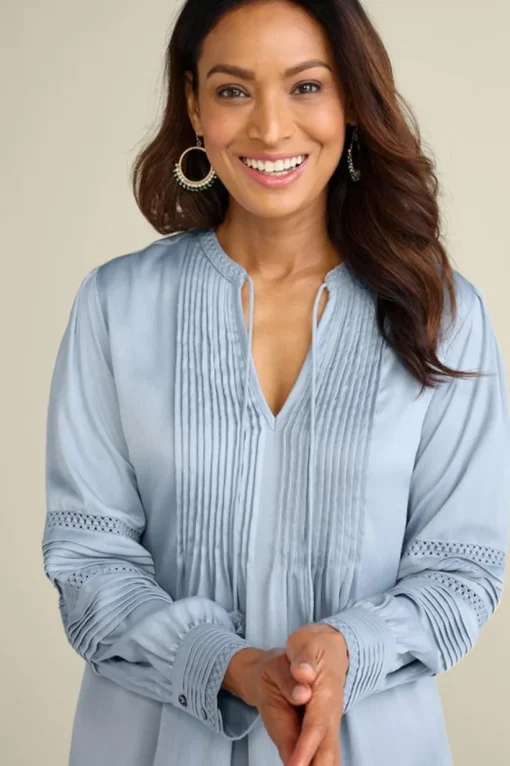 Connie Lace Trim Crepe Top