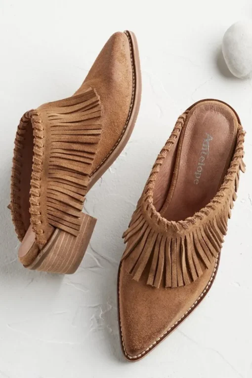 Dabney Fringe Suede Mules