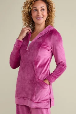 Dixie Velour Zip Hoodie Tunic