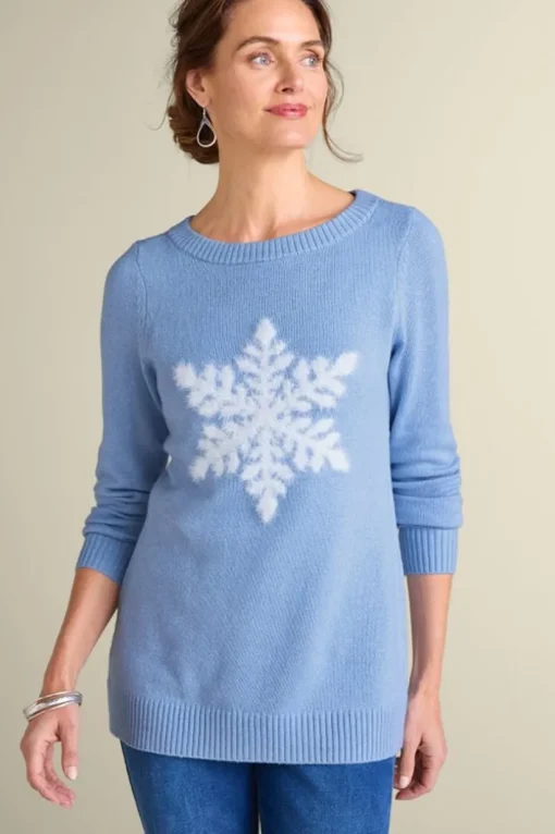 Draya Eyelash Snowflake Sweater