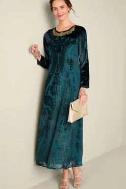 Emaline Velvet Burnout Maxi Dress