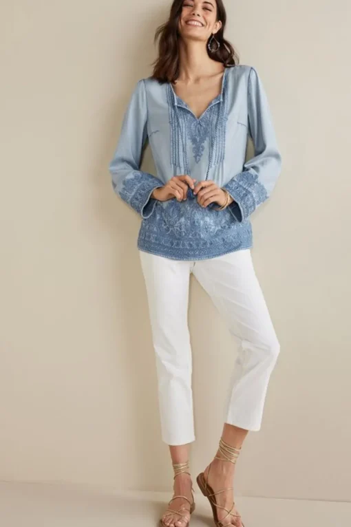 Emily Embroidered Tencel™ Top