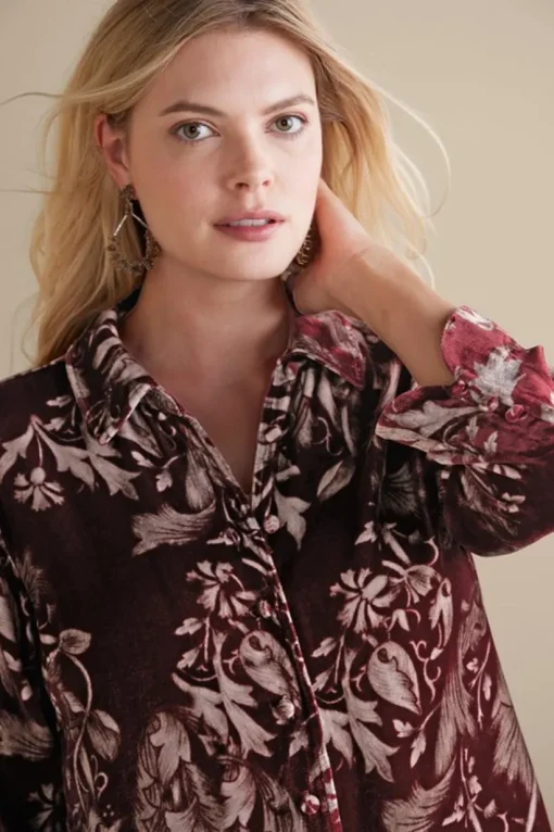 Icon Silk Velvet Poets Tunic Shirt