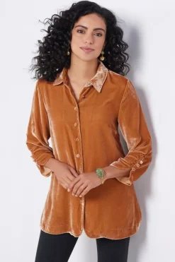Icon Silk Velvet Poets Tunic Shirt