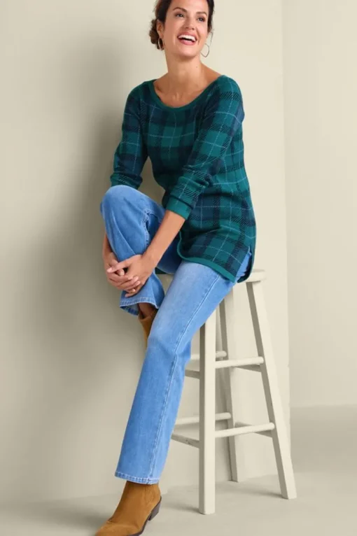 Janece Plaid Sweater Tunic