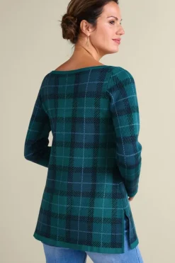 Janece Plaid Sweater Tunic