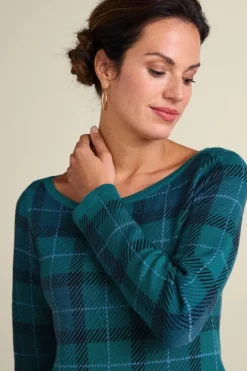 Janece Plaid Sweater Tunic