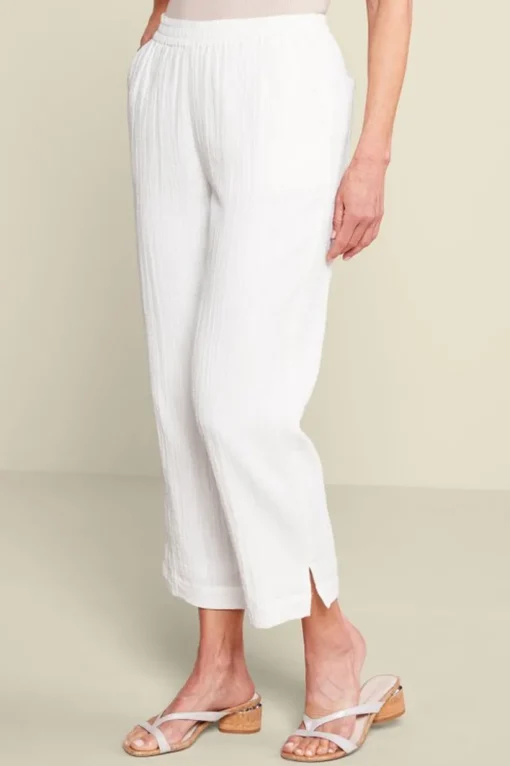 Khulani Straight Leg Gauze Crop Pants
