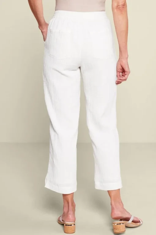 Khulani Straight Leg Gauze Crop Pants