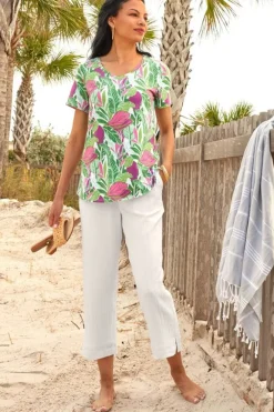 Khulani Straight Leg Gauze Crop Pants
