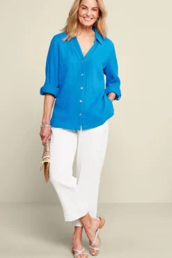 Khulani Straight Leg Gauze Crop Pants