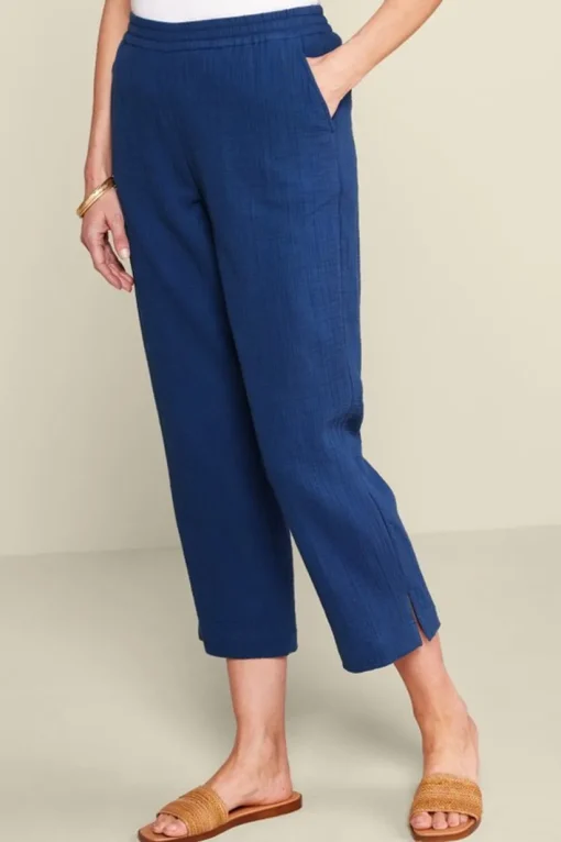 Khulani Straight Leg Gauze Crop Pants