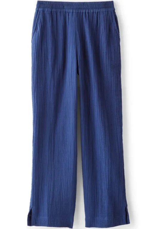 Khulani Straight Leg Gauze Crop Pants
