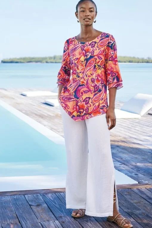 Khulani Wide Leg Gauze Pants