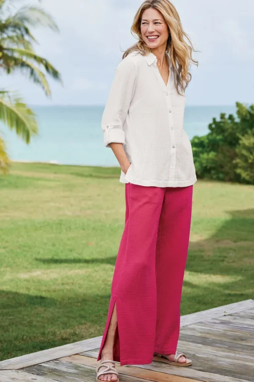 Khulani Wide Leg Gauze Pants