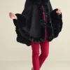 Mila Faux Fur Trim Cape