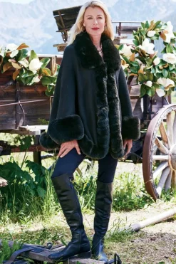 Mila Faux Fur Trim Cape