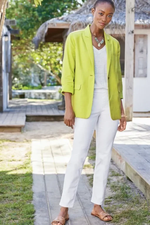 Portofino Linen Blend Boyfriend Blazer