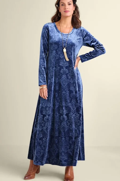 Santiago Embossed Velvet Dress