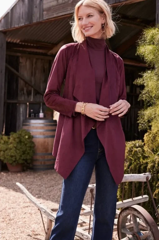 Shape Drape Faux Suede Jacket