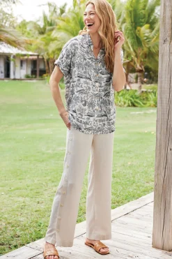 Sonoma Linen Blend Wide Leg Pants