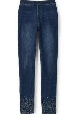 Ultimate Denim Crystal Pull-On Slim Leg Jeans