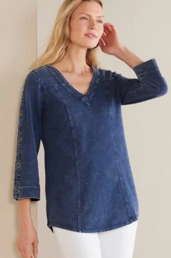 Wilma Washed Knit Denim Tunic